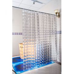 Duschvorhang 3D-Effekt Quadrate transparent durchsichtig waschbar 180 x 200 cm Dusch-Vorhang Duschy