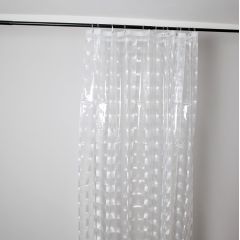 Duschvorhang mit 3D-Effekt inklusive Ringe Duschabtrennung Set Badewanne transparent 180 x 200 cm