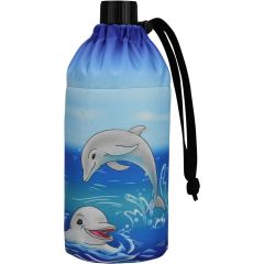 Flasche 0,4 Liter Delfine Glasflasche Trinkflasche Isolierflasche Glas Delfin Delphin Delphine