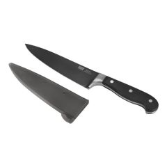 Kuhn Rikon Kochmesser Noir mit Klingenschutz Santoku Messer schwarz Schutzhülle Küchenmesser