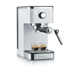Graef Siebträger Espresso Maschine Kaffee Automat Edelstahl Milchschaumdüse weiß