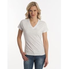 Damen T-Shirt Flash-Line, V-Neck, asche, Grösse 3XL