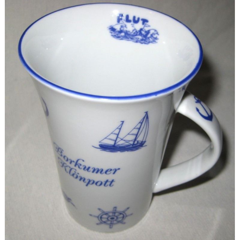 2 Stück- Porzellan- Tasse Borkum- maritim Kugel-Becher Kaffeepott 