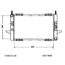 NEU + Kühler Ford Sierra MK 2 2.3 D Schaltgetriebe - 9.86 - 8.89 - Kühlsystem Wasserkühler / Radiator 605 x 36