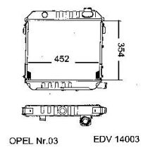 NEU + Kühler Opel Manta A 1.9 GTE Schaltgetriebe - GM / Vauxhall 9.69 - 8.75 - Opel Manta B 2.0 / HL / 1302091