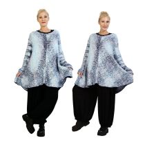 AKH Fashion blau-weiße Lagenlook Pullover große Größen