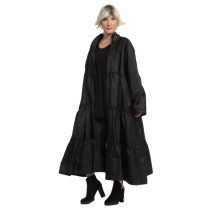 AKH Fashion extravagante schwarze Mäntel große Größen