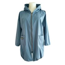 blaue LAGENLOOK JACKE mit Kapuze Baumwolle