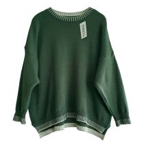 flauschige LAGENLOOK PULLOVER mit Wolle Damen Mode