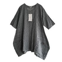 Lagenlook hellgraue LEINEN Tunika SHIRT Damen Mode