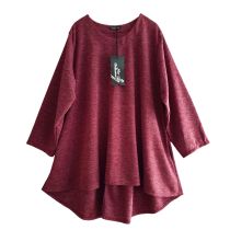 LAGENLOOK Pullover Shirt bordeaux mit Wolle große Größen