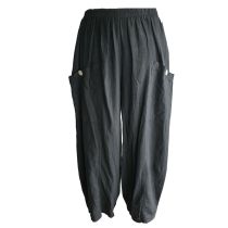 LAGENLOOK schwarze LEINEN HOSE große Größen Ballonform