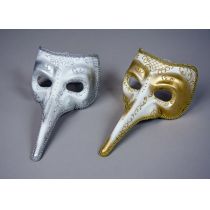 Schnabelmaske Pantalone silber oder gold - Venedig