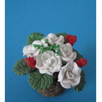 Kleine Rosen im Topf Blumen Puppenhaus Dekoration Miniatur 1:12