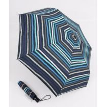Happy Rain Automatik Regenschirm blau gestreifter Taschenschirm 46857