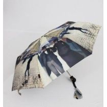 Susino Regenschirm Automatik Taschenschirm Damen Paris im Regen windproof 3563
