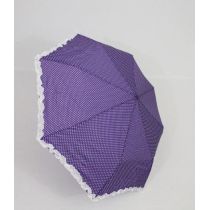 Susino Regenschirm lila Taschenschirm Dots weiße Punkte