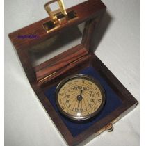 **Edler Kompass - antik Messing- in dekorativer Holzschatulle mit Glasdeckel