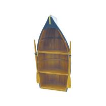 **Großes Regal in Bootsform- mit Paddeln- Holz- teilweise bemalt- 60 cm