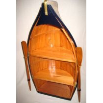 **Großes Regal in Bootsform- mit Paddeln- Holz- teilweise bemalt- 90 cm