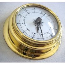 **Kleine, leichte Uhr in Bullaugenform aus Messing- Durchmesser 10 cm
