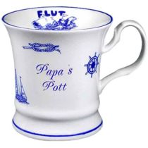 Maritim Porzellan- Tasse, Kaffeepott, Becher- Papa s Pott+ Innendruck Ebbe/Flut