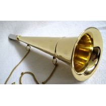 **Nebelhorn Fußballtröte Signalhorn- Messing- Mundstück versilbert- 33,5 cm