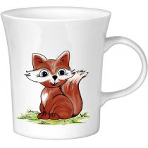Porzellan- Tasse, Kakaotasse, Teetasse, Kindertasse- Fuchs - deutsches Produktdesign