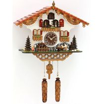 Schwarzwald- Kuckucksuhr- mit beweglichen Biertrinker, Mühlenrad, Tänzer und 12 Melod- Cuckoo Clocks