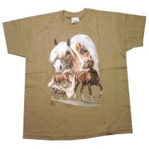 T-Shirt Kinder Pferd Haflinger Collage, Gr. 116, 2. Wahl, Atelier Bötzel