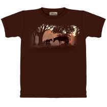 T-Shirt Pferd: Silhouette Sunset, Gr. XL (The Mountain)