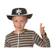 Cowboy Hut mit Sheriffstern - für Kinder  - schwarz