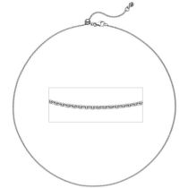 Ankerkette 925 Silber 1 Zirkonia 45 cm Kette Halskette verkürzbar