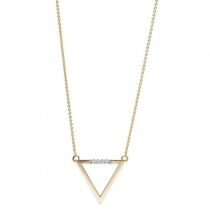Collier Halskette Dreieck 585 Gold Gelbgold 5 Diamanten Brillanten 42 cm