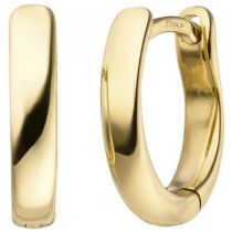 Creolen oval 750 Gold Gelbgold Ohrringe Goldcreolen Goldohrringe