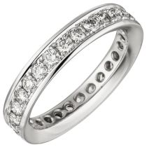 Damen Memory-Ring 585 Weißgold mit Diamanten rundum Größe 56