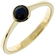 Damen Ring 333 Gelbgold 1 Safir blau