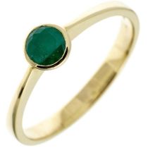 Damen Ring 333 Gelbgold 1 Smaragd grün Goldring