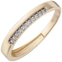 Damen Ring 333 Gold Gelbgold 1 Zirkonia Goldring