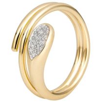 Damen Ring 585 Gold Gelbgold mit 16 Diamanten Brillanten