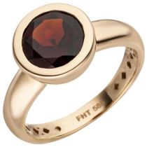 Damen Ring 585 Gold Rotgold 1 Granat rot Goldring Granatring