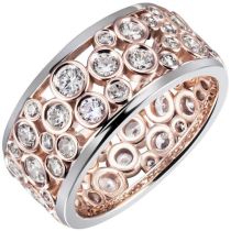 Damen Ring 925 Sterling Silber bicolor 55 Zirkonia