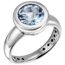 Damen Ring 925 Sterling Silber mit 1 Blautopas, hellblau, blau