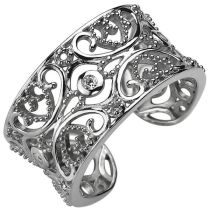 Damen Ring offen 925 Sterling Silber mit 3 Zirkonia