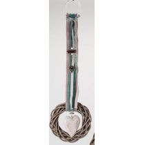Deko-Hänger Kranz aus Rattan mit eingehängtem Herz, 75 cm