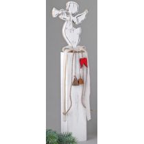 Deko-Ständer aus Holz mit Engel, 54 cm