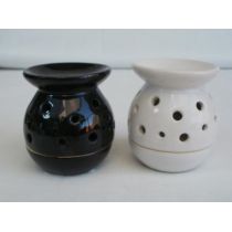 Duftlampe aus Keramik in Schwarz oder Weiß, 8,2 cm