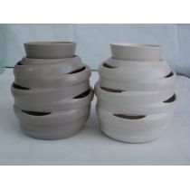 Duftlampe aus Keramik in Taupe oder Weiß, 16 cm