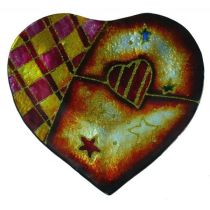 Edle Dekoschale Fantasy Heart aus Glas, 20 x 18 cm in Herzform