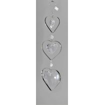 Fensterschmuck Acryl Herz im Metallrahmen, silber klar, 26 cm
